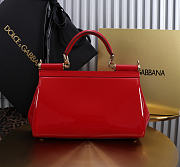 Okify Dolce & Gabbana Sicily Bag Red Patent 25x17x9cm - 6