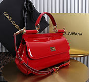 Okify Dolce & Gabbana Sicily Bag Red Patent 25x17x9cm - 4