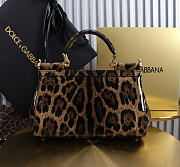 Okify Dolce & Gabbana Sicily Bag Leopard Patent 25x17x9cm - 4