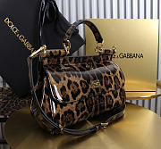 Okify Dolce & Gabbana Sicily Bag Leopard Patent 25x17x9cm - 3