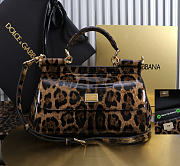 Okify Dolce & Gabbana Sicily Bag Leopard Patent 25x17x9cm - 1