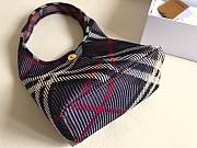Okify Burberry Check Knitted Shoulder Bag Purple 28x28x17.5cm - 3