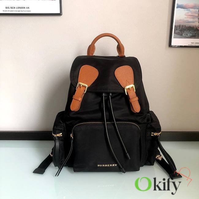 Okify Burberry Black Backpack 33x22x14cm - 1