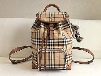 Okify Burberry Beige Check Backpack 37x24x13cm