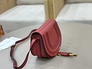 Okify Chloe Small Marcie Saddle Bag Red 19x16x9cm - 2
