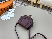 Okify Chloe Small Marcie Saddle Bag Red Burgundy 19x16x9cm - 6
