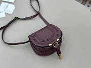 Okify Chloe Small Marcie Saddle Bag Red Burgundy 19x16x9cm - 4
