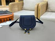 Okify Chloe Small Marcie Saddle Bag Dark Blue 19x16x9cm - 1