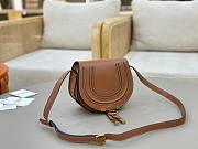 Okify Chloe Small Marcie Saddle Bag Brown 19x16x9cm - 6