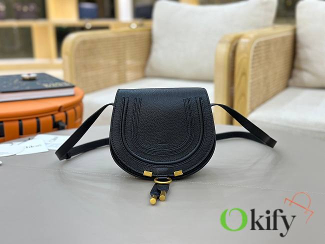 Okify Chloe Small Marcie Saddle Bag Black 19x16x9cm - 1