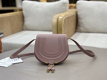 Okify Chloe Small Marcie Saddle Bag Pink 19x16x9cm