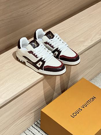 Okify Louis Vuitton Dark Red Sneakers Unisex 28730