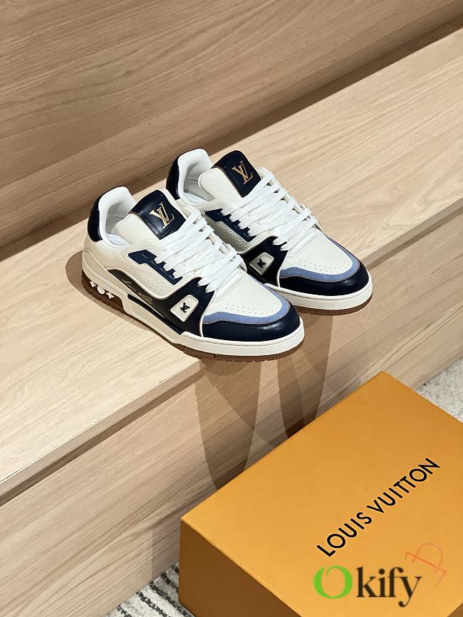 Okify Louis Vuitton Dark Blue Sneakers Unisex 28732 - 1