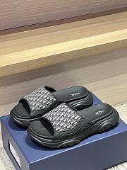 Okify Dior Black Platform Slides Unisex  - 4