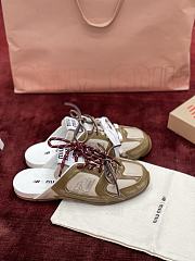 Okify MiuMiu x New Balance 530 Sl Deco Brown Women Leather Mules  - 1