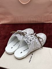 Okify MiuMiu x New Balance 530 Sl Deco White Women Leather Mules  - 1