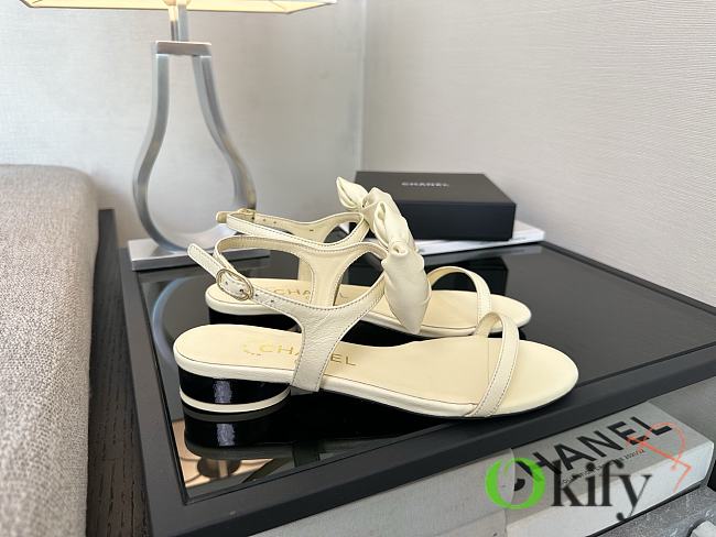 Okify CC Off White Bow High Heel Sandals 2.5cm - 1
