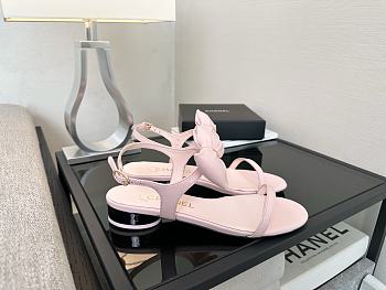 Okify CC Pink Bow High Heel Sandals 2.5cm