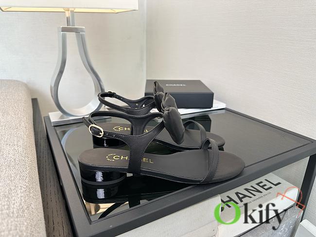 Okify CC Black Bow High Heel Sandals 2.5cm - 1
