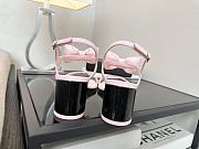 Okify CC Pink Bow High Heel Sandals 5.5cm - 3