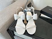 Okify CC White Bow High Heel Sandals 5.5cm - 5