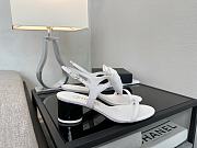 Okify CC White Bow High Heel Sandals 5.5cm - 1