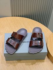 Okify Balenciaga Brown Men Sandals Crocodile - 1