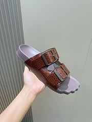 Okify Balenciaga Brown Men Sandals Crocodile - 2