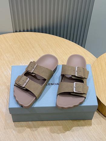 Okify Balenciaga Light Brown Men Sandals Suede