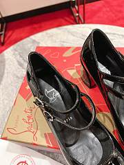 Okify Christian Louboutin Black Patent Mary Jane Shoes 5.5cm - 2