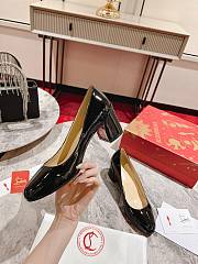 Okify Christian Louboutin Black Patent Platform High Heels 5.5cm - 6