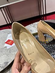 Okify Christian Louboutin Beige Patent Platform High Heels 8.5cm - 6