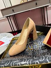 Okify Christian Louboutin Beige Patent Platform High Heels 8.5cm - 3
