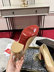 Okify Christian Louboutin Beige Patent Platform High Heels 8.5cm - 2
