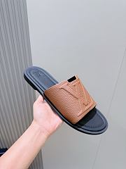 Okify Louis Vuitton Portofino Black And Brown Men Slides - 2