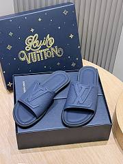 Okify Louis Vuitton Portofino Dark Blue Men Slides - 1