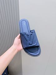 Okify Louis Vuitton Portofino Dark Blue Men Slides - 6