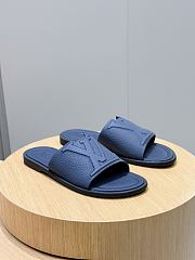 Okify Louis Vuitton Portofino Dark Blue Men Slides - 5