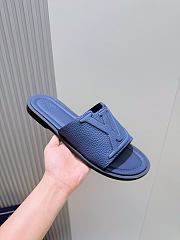 Okify Louis Vuitton Portofino Dark Blue Men Slides - 4