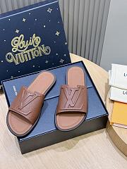 Okify Louis Vuitton Portofino Brown Men Slides - 1