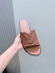 Okify Louis Vuitton Portofino Brown Men Slides - 5