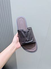Okify Louis Vuitton Portofino Dark Brown Men Slides - 4