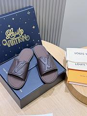 Okify Louis Vuitton Portofino Dark Brown Men Slides - 1