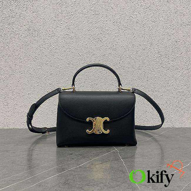 Okify Celine Teen Nino Bag In Patent Calfskin In Black 20.5x13x8cm - 1