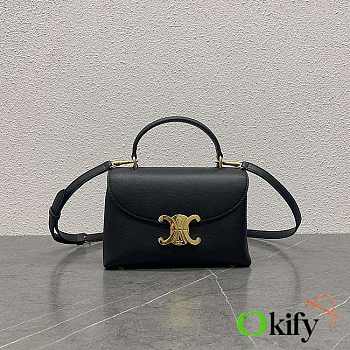 Okify Celine Teen Nino Bag In Patent Calfskin In Black 20.5x13x8cm