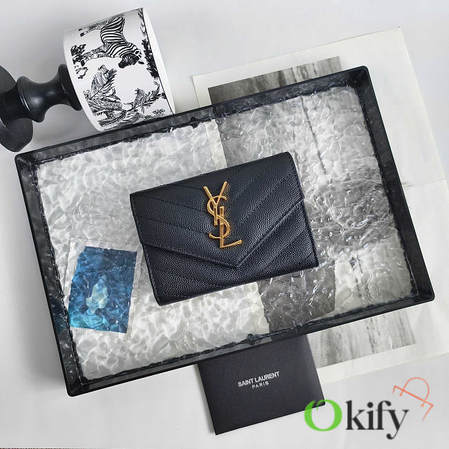 Okify YSL Envelope Black Small Wallet 13x9x3cm - 1