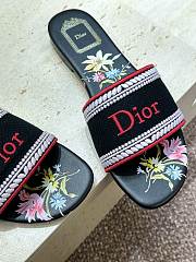 Okify Dior Dway Black Flower Women Slides - 5