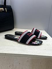Okify Dior Dway Black Flower Women Slides - 3