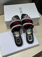 Okify Dior Dway Black Flower Women Slides - 4