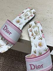 Okify Dior Dway Pink Flower Women Slides - 3